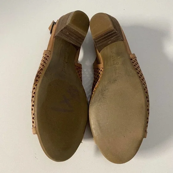 Paul Green Lois Slingback Perforated Leather Sandal Cognac Open Toe 5 UK… - Picture 8 of 9